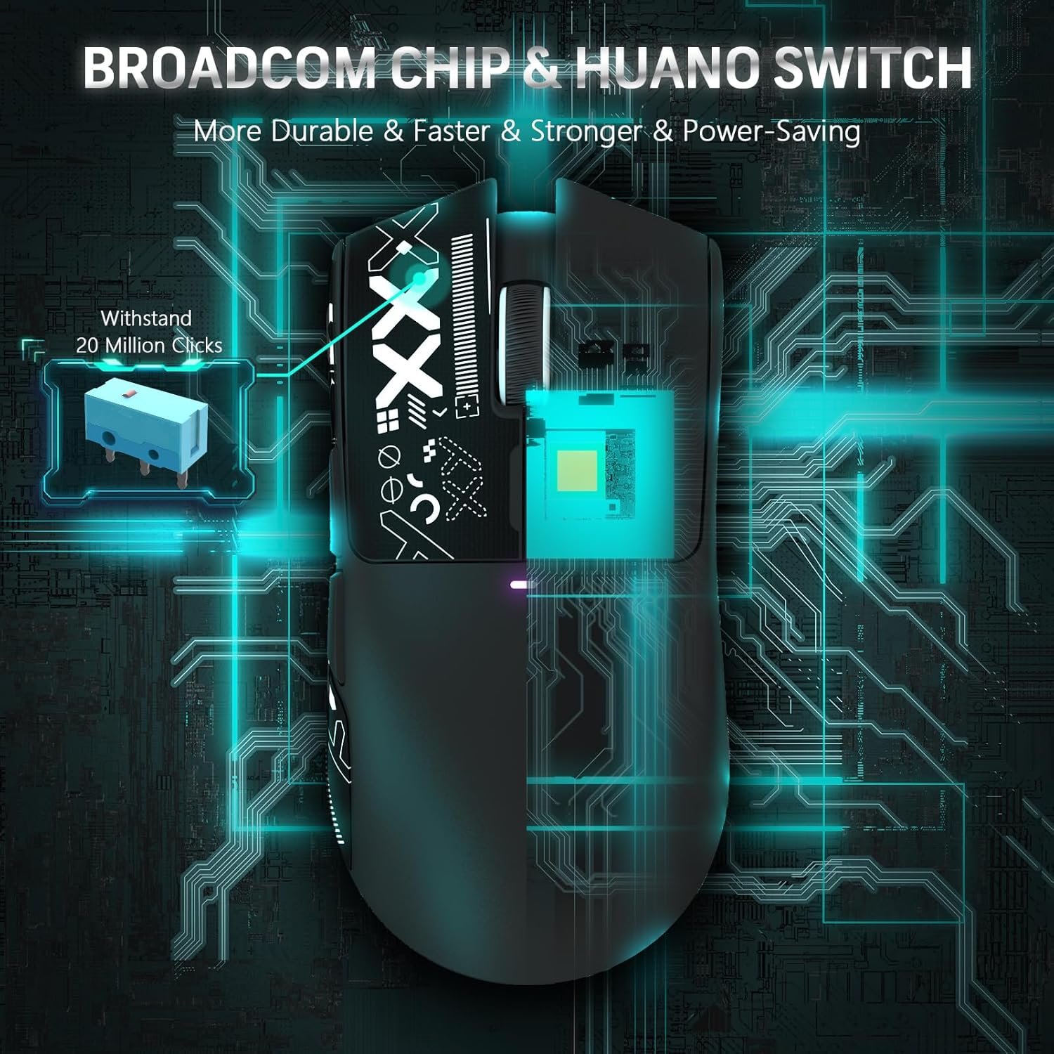 MAGIC-REFINER Attack Shark X11 59g Superlight Wireless Gaming Mouse with Grip Tape, RGB Charging Dock,BT/2.4G Wireless/Wired Pc Mouse, 22000 DPI,5 Programmable Buttons for Pc/Mac(Black) - Image 8