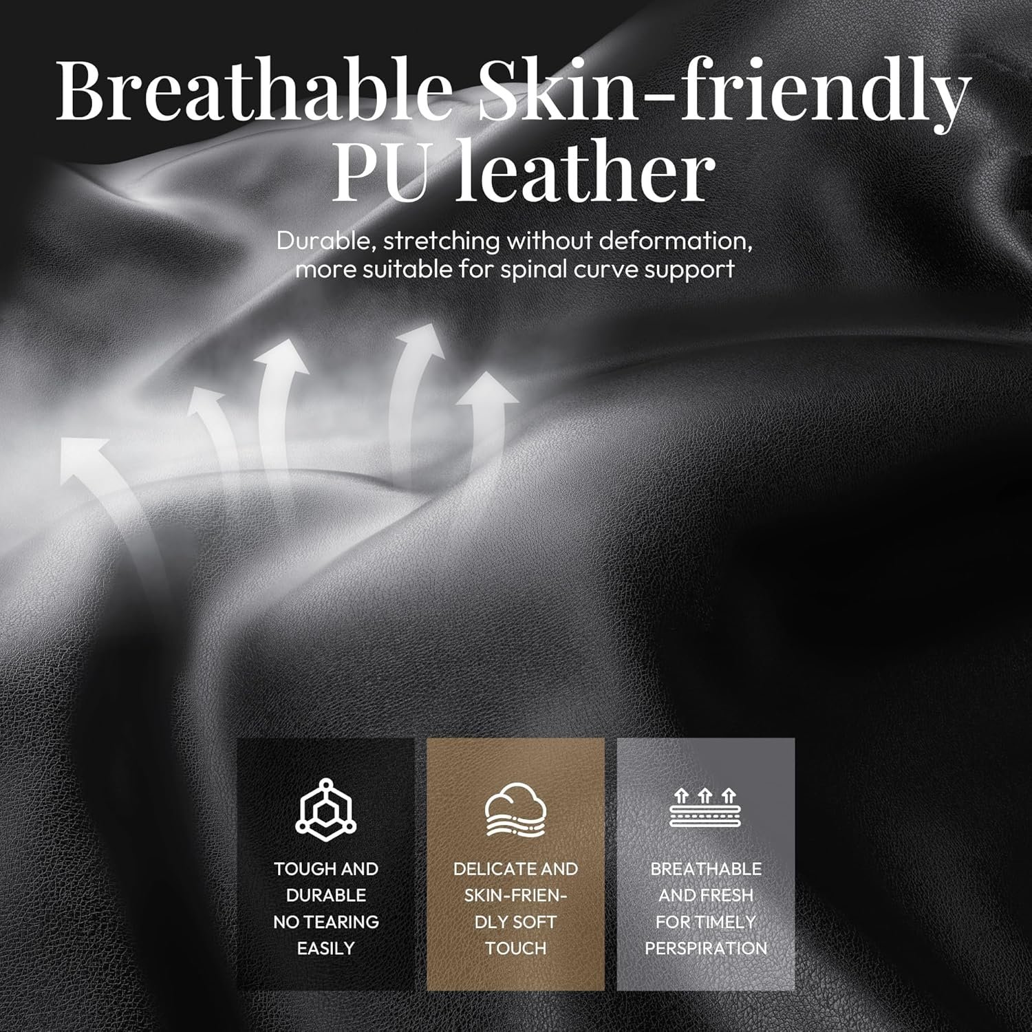 Gaming Chair Ergonomic High Back with Pocket Spring Cushion & Breathable Leather, Cooling Gel Massage Lumbar Support, Adjustable Office Computer Chair for Adults, Heavy Duty 300LBS Capacity - Image 4